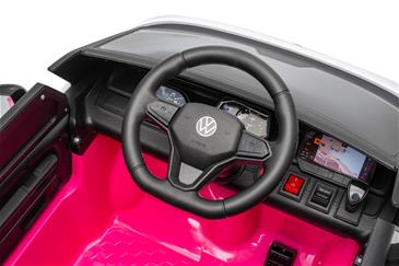 VW ID Buzz Elbil Til børn 22,2V m/Gummihjul, Lædersæde 2.4G Pink-15