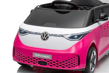 VW ID Buzz Elbil Til børn 22,2V m/Gummihjul, Lædersæde 2.4G Pink-24