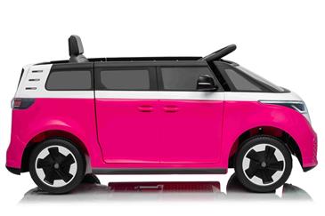 VW ID Buzz Elbil Til børn 22,2V m/Gummihjul, Lædersæde 2.4G Pink-3