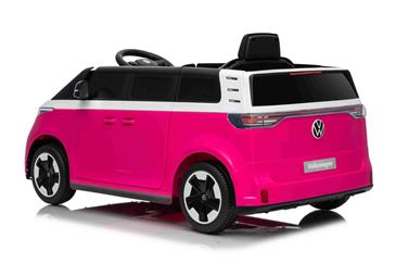 VW ID Buzz Elbil Til børn 22,2V m/Gummihjul, Lædersæde 2.4G Pink-4