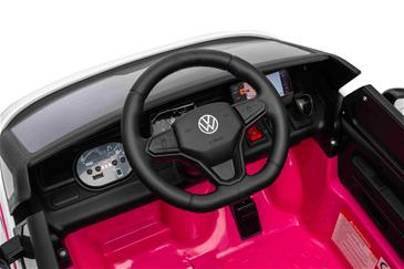 VW ID Buzz Elbil Til børn 22,2V m/Gummihjul, Lædersæde 2.4G Pink-8