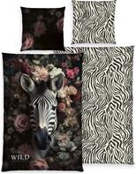 Wild Flowers Zebra sengetøj – 140 x 200 cm - 100 procent bomuld