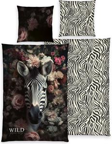 Wild Flowers Zebra sengetøj – 140 x 200 cm - 100 procent bomuld