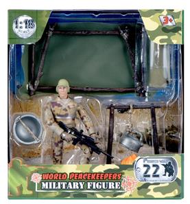 World Peacekeepers 1:18 Militær Actionfigur + Camp-2