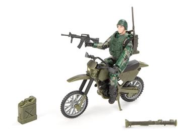 World Peacekeepers 1:18 Militær Actionfigur + Dirtbike