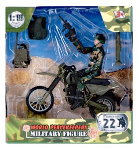 World Peacekeepers 1:18 Militær Actionfigur + Dirtbike-2