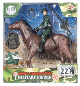 World Peacekeepers 1:18 Militær Actionfigur + Hest-2