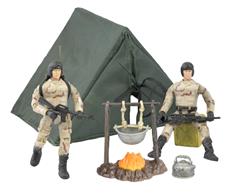 World Peacekeepers 1:18 Militær Camp pakke m/2 actionfigurer