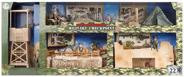 World Peacekeepers 1:18 Militær checkpoint inkl. 5 Actionfigurer-2