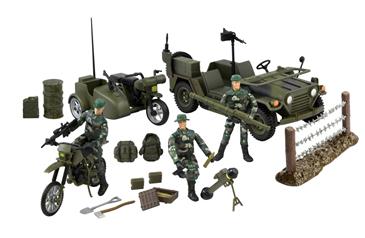 World Peacekeepers 1:18 Militær Patrulje Enhed m/3 køretøjer+figurer