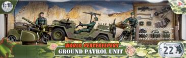 World Peacekeepers 1:18 Militær Patrulje Enhed m/3 køretøjer+figurer-2