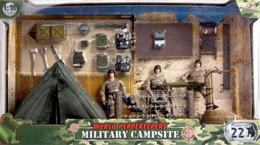 World Peacekeepers 1:18 Militær Stor Camp inkl. 3 actionfigurer-2