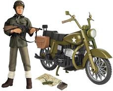 WW2 Militær Motorcykel med Action Figur 30,5cm